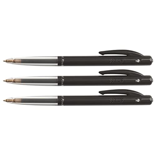 BIC Kugelschreiber, M10 CLIC, feine Spitze, 0,7 mm, schwarze Tinte, 3 Stück von BIC