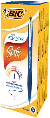 BIC 902132 Kugelschreiber Atlantis Soft, in Blau, Strichstärke 0.32 mm, nachfüllbar, 12er Pack, Ideal für das Büro, das Home Office oder die Schule BIC 902132 Kugelschreiber Atlantis Soft, in Blau, Strichstärke 0.32 mm, nachfüllbar, 12er Pack, Ideal für das Büro, das Home Office oder die Schule von BIC