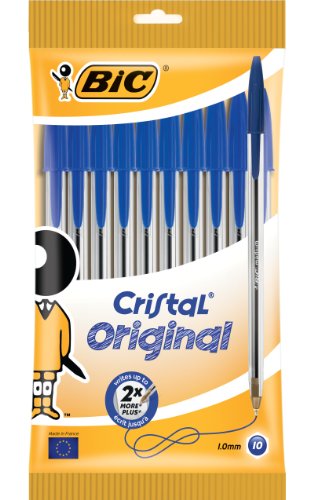 BIC Kugelschreiber Cristal Original, in Blau, Strichstärke 0,4 mm, 10er Pack, Ideal für das Büro, das Home Office oder die Schule BIC Kugelschreiber Cristal Original, in Blau, Strichstärke 0,4 mm, 10er Pack, Ideal für das Büro, das Home Office oder die Schule von BIC