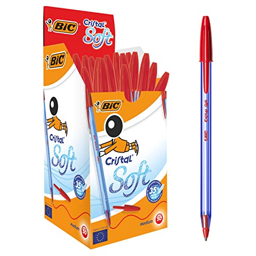 BIC Kugelschreiber Cristal Soft (0.35 mm) Schachtel à 50 Stück, rot von BIC