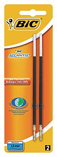 BIC Kugelschreiber Mine, Ersatzmine für Atlantis und Soft Feel (dokumentenecht, 0,1 mm) 2 Stück, schwarz von BIC Atlantis