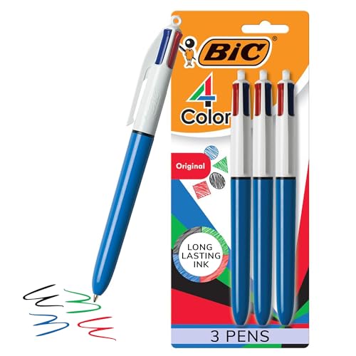 BIC MMP31 4-Color Kugelschreiber Retractable Pen, sortiert Tinte, Medium, 3 pro Packung von BIC