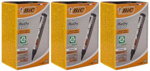 BIC Marking 2300 Permanent Marker, in Schwarz, Wasserfester Stift auch für Karton, Glas und Kunststoff, mit Rundspitze, 36er Pack BIC Marking 2300 Permanent Marker, in Schwarz, Wasserfester Stift auch für Karton, Glas und Kunststoff, mit Rundspitze, 36er Pack von BIC