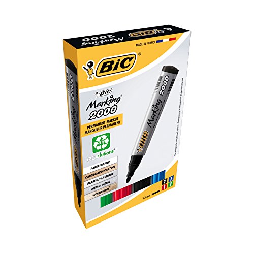 BIC Marking 2000 Permanent Marker, in 4 Farben, Wasserfester Stift für Metall, Holz & Co, Strichstärke 1,7 mm BIC Marking 2000 Permanent Marker, in 4 Farben, Wasserfester Stift für Metall, Holz & Co, Strichstärke 1,7 mm von BIC