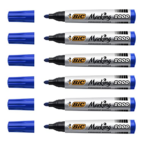 BIC Marking 2000 Permanentmarker mit ovaler Spitze, Blau, 6 Stück BIC Marking 2000 Permanentmarker mit ovaler Spitze, Blau, 6 Stück von BIC