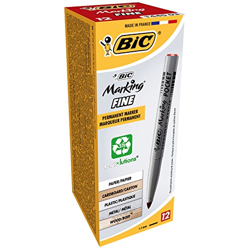 BIC Marking Pocket Permanentmarker (1 mm) 12 Stück rot von BIC