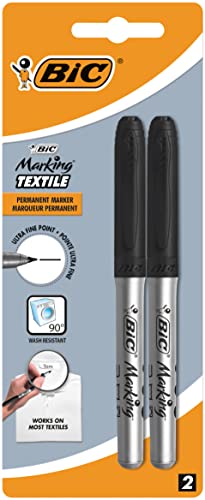 BIC Marking Textilmarker Ultra Fine, Permanent Marker in schwarz, 2er Pack, Strichstärke 0.9 mm, Tinte auf Alkoholbasis BIC Marking Textilmarker Ultra Fine, Permanent Marker in schwarz, 2er Pack, Strichstärke 0.9 mm, Tinte auf Alkoholbasis von BIC