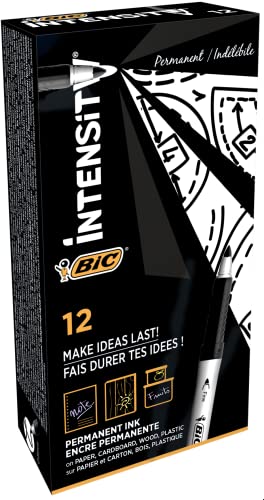 Bic Permanentmarker, fein, Schwarz, 12 Stück von Bic