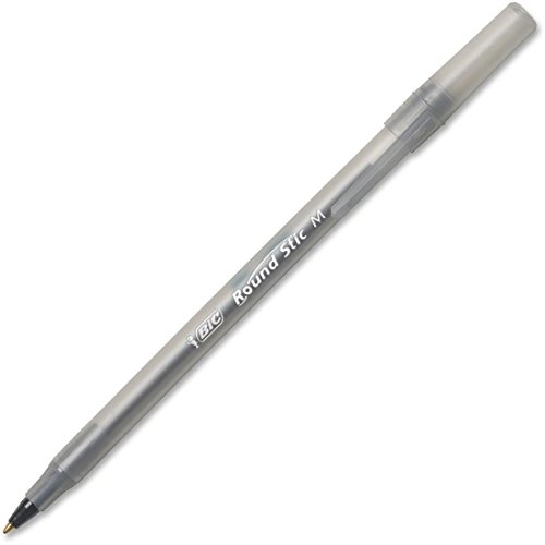 Bic Round Stic Xtra Life Kugelschreiber, mittlere Spitze, 1,0 mm, Schwarz, 12 Stück von BIC