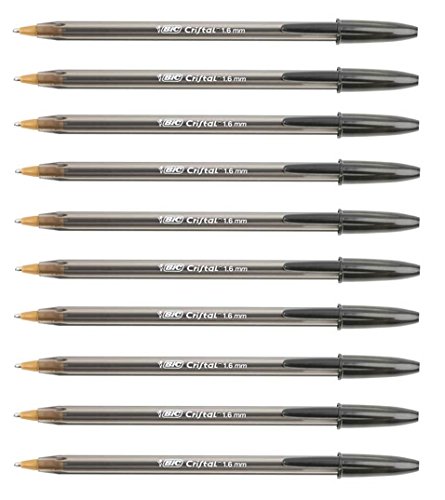 BIC Tintenschreiber, groß, Farbe: schwarz, dick -1,6 mm, 10 Stifte von BIC