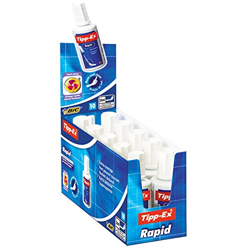 BIC Tipp-Ex Rapid Korrekturflüssigkeit, weiß, 10er-Pack (Einheitsgröße) (Weiß) von BIC