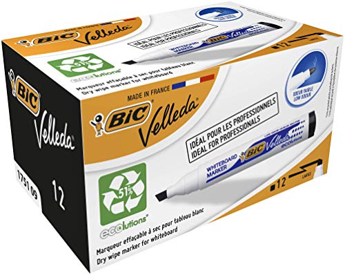 BIC Velleda 1751 Whiteboard-Marker (3,7 - 5,5 mm) 12 Stück schwarz von BIC