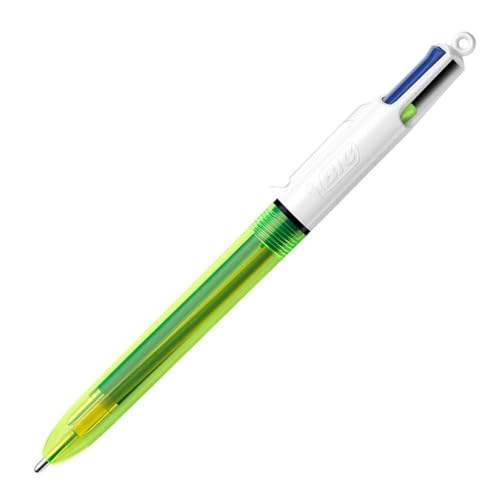 BiC 933948 Vierfarbkugelschreiber 4 Colours Fluo - 3-Farb-Kugelschreiber, Neongelb von BIC
