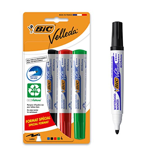 BiC Velleda Bullet Tip Whiteboard-Marker 4 Stück farblich sortiert von BIC