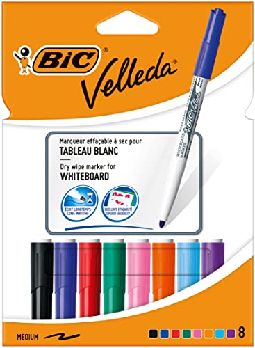 Bic 1199001748 Whiteboard-Marker Velleda 1741, Rundspitze, 8er Etui von Bic