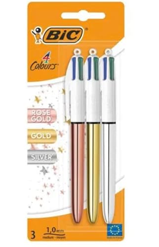 Bic 4 Color Shine Kugelschreiber Stifte haben einen eleganten, modernen und metallischen Look in Roségold, Silber oder Gold. Bic 4 Color Shine Kugelschreiber Stifte haben einen eleganten, modernen und metallischen Look in Roségold, Silber oder Gold. von BIC