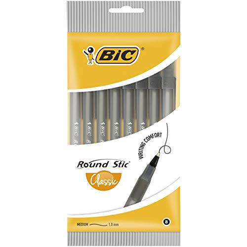 BIC Round Stic Kugelschreiber, Schwarz, 8 Stück BIC Round Stic Kugelschreiber, Schwarz, 8 Stück von BIC