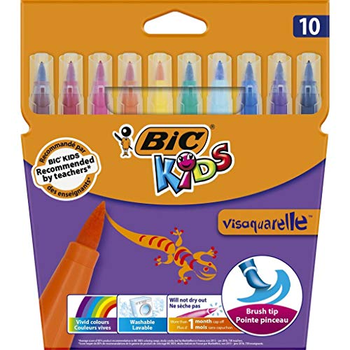 Bic Visa 10er Filzstifte mit Pinsel Spitze von BIC