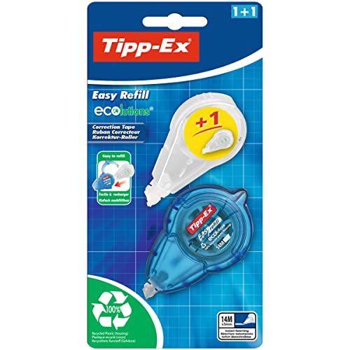 Tipp-Ex Korrekturroller Easy Refill ECOlutions, mit Nachfüllkassette, 14m x 5 mm, Ideal für das Büro, das Home Office oder die Schule von Tipp-Ex