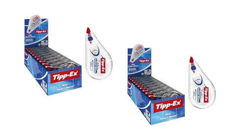 Tipp-Ex Korrekturroller Mini Pocket Mouse – 6m x 5mm – 2 x 10er Pack – Perfekt für Schule, Büro & Home Office von BIC