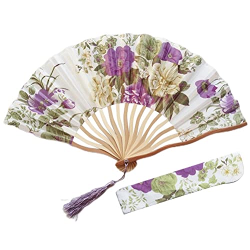 Faltbare Fächer Handfächer, Chinesischer Blumen Stoff Fächer Bambusgriff Wandfächer, Chinesischen Stil Hand Fächer Mit Quasten für Wanddekoration und Geschenke Faltbare Fächer Handfächer, Chinesischer Blumen Stoff Fächer Bambusgriff Wandfächer, Chinesischen Stil Hand Fächer Mit Quasten für Wanddekoration und Geschenke von BICBLL