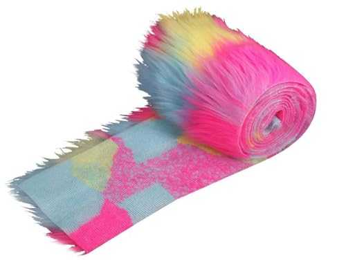 Furry Faux Precut Strips 2x60 Zoll Kunstfell Zum Basteln, Langhaarplüsch Zum Basteln, Kunstleder Plüsch Pelz Fell Stoff Fluffy Craft Plüschstoff Fur GNOME Beard Santa Hair (Farbe,1 Pcs) von BICI