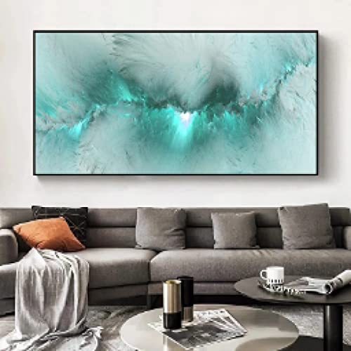 Graue grüne Wolke, abstraktes Ölgemälde, Think Independent, Wandbild für Wohnzimmer, Leinwand, moderne Kunst, Poster und Druck, 60 x 120 cm, rahmenlos Graue grüne Wolke, abstraktes Ölgemälde, Think Independent, Wandbild für Wohnzimmer, Leinwand, moderne Kunst, Poster und Druck, 60 x 120 cm, rahmenlos von BIEMBI