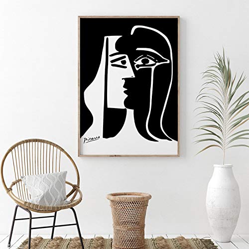 The Kiss Poster Picasso Schwarz-Weiß Abstrakte Wandkunst Matisse Frau Leinwand Gemälde Bilder Vintage Wohnkultur 20x30cm Rahmenlos The Kiss Poster Picasso Schwarz-Weiß Abstrakte Wandkunst Matisse Frau Leinwand Gemälde Bilder Vintage Wohnkultur 20x30cm Rahmenlos von BIEMBI