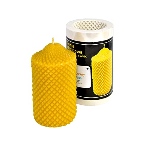 BIENE24.DE Kerzengießform Stumpenkerze graviert Silikonform Kerzen Bienenwachs von BIENE24.DE