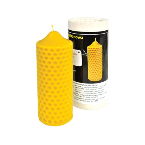 BIENE24.DE Kerzengießform mit Wabenmuster Silikonform Kerzen Bienenwachs Waben Motiv von BIENE24.DE