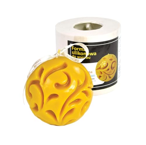 Kerzengießform Kugel mit Muster Silikonform Kerzen Bienenwachs Kugelkerze von BIENE24.DE