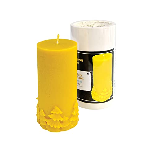 Kerzengießform Stumpenkerze mit Tannenbäumen Silikonform Kerzen Bienenwachs von BIENE24.DE