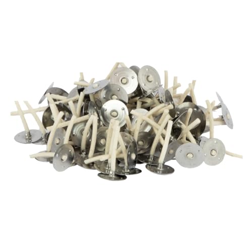Teelichtdochte mit Metallplättchen 100 Stück für Kerzen und Teelichter, Candle Wick, Kerzen selber machen von BIENE24.DE