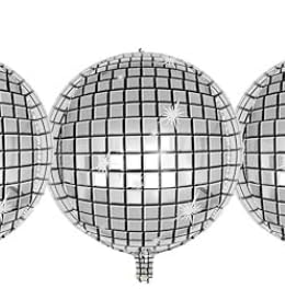 BIEUFBJI 20 Stück 4D runde silberfarbene Disco-Ballons für 70er / 80er Jahre Disco-Tanz Geburtstag Junggesellinnenabschied Dekorationen Zubehör von BIEUFBJI