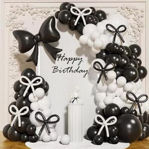 Luftballon-Set, Ballon-Girlande, Bogen, Babyparty, Geburtstag, Hochzeit, Braut, Verlobung, Party-Dekorationen (schwarz weiß) von BIEUFBJI