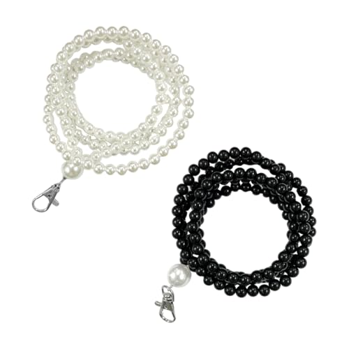 BIFHIG 2 Stück Reißverschlussverlängerungskette, Reißverschlusshilfsgurt, Perlendekorkette, Kleiderverlängerungskette, Accessoires Für Den Täglichen Gebrauch (Schwarz, Weiß). von BIFHIG