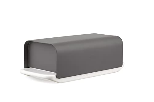 BIG-GAME Mattina BG04 DG - Design-Butterdose aus Porzellan mit Deckel Edelstahl 18/10, Epoxidharz Gefärbt, Dunkelgrau, Dark Grey BIG-GAME Mattina BG04 DG - Design-Butterdose aus Porzellan mit Deckel Edelstahl 18/10, Epoxidharz Gefärbt, Dunkelgrau, Dark Grey von Alessi