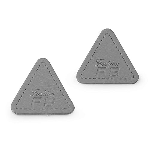 2 Aufnäher zur Nahtverstärkung im Dreiecksformat aus Kunstleder (Grau (7)) von BIG-SAM Kurzwaren & Handarbeitsartikel