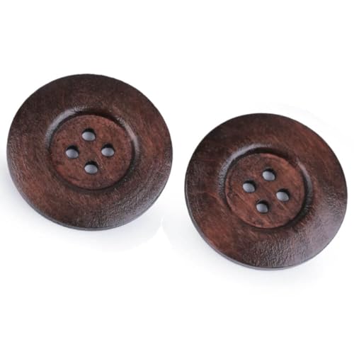 2 Deko-Holzknöpfe, 4-Loch, 40mm Durchmesser für Scrapbooking, Dekoration und Bekleidungsstücke, Farbe: Braun 2 Deko-Holzknöpfe, 4-Loch, 40mm Durchmesser für Scrapbooking, Dekoration und Bekleidungsstücke, Farbe: Braun von BIG-SAM Kurzwaren & Handarbeitsartikel