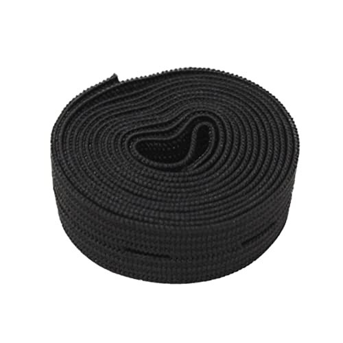 Lochgummiband - Knopflochgummi in 13 mm Breite - 1, 2, 5, 10 oder 25 Meter Länge in schwarzer Farbe (2 Meter) von BIG-SAM Kurzwaren & Handarbeitsartikel