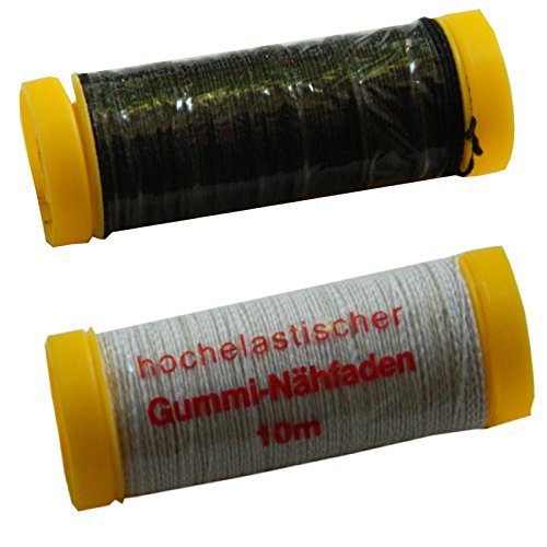 BIG-SAM 10m elastischer Gumminähfaden - Hutgummi - schwarz oder weiß - Sparen durch Mengenkauf (5, Weiß) von BIG-SAM