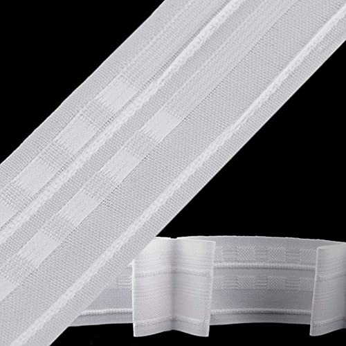 BIG-SAM Gardinen Faltenband - 50mm breit - 1, 5, 10 oder 25 Meter am Stück geschnitten - Farbe: Weiß - Vorhangband - Gardinenband - 100% Polyester - Raffung 1:2 (5) von BIG-SAM