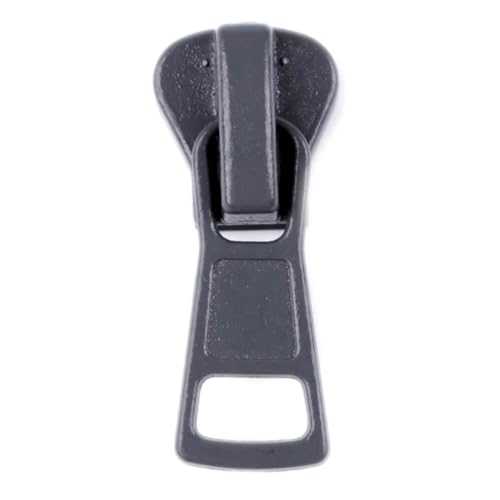 BIG-SAM Zipper für Krampenreißverschlüsse | 1 Stück | für 8mm Reißverschlüsse | mit Autolock | in Silberfarbend | für zum Beispiel Taschen oder Geldbörsen (Grau-Trüb) von BIG-SAM