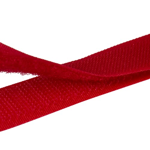 Klettband | 20 mm breites Band | Haken und Flauschband - Hook und Loop | zum Annähen | Farbe: Rot von BIG-SAM