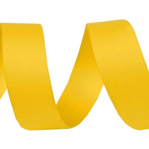 Ripsband/Einfassband 15mm Breite in Unifarben aus 100% Polyester zum Umsäumen von Kleidung wie T-Shirts, Sweatjacken und Trainingshosen uvm. (GELB) von BIG-SAM