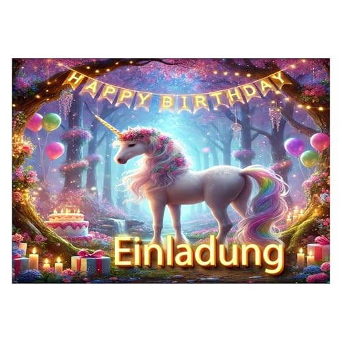 BIGADO 12x Einhorn Einladungskarten Geburtstag mit Hochglanz Effekt Einhorn Einladungskarten Kindergeburtstag mit einfach zu beschriftender Rückseite A6 Format Einladungskarten Einhorn BIGADO 12x Einhorn Einladungskarten Geburtstag mit Hochglanz Effekt Einhorn Einladungskarten Kindergeburtstag mit einfach zu beschriftender Rückseite A6 Format Einladungskarten Einhorn von BIGADO