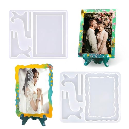 BIGEBO 2 Stück Fotorahmen-Harzform, rechteckige Epoxid-Formen mit Ständer, Silikon-Bilderrahmen, Gießformen für Kunstharz, Kunst, Bastelprojekte, DIY, personalisierte handgefertigte Geschenke BIGEBO 2 Stück Fotorahmen-Harzform, rechteckige Epoxid-Formen mit Ständer, Silikon-Bilderrahmen, Gießformen für Kunstharz, Kunst, Bastelprojekte, DIY, personalisierte handgefertigte Geschenke von BIGEBO