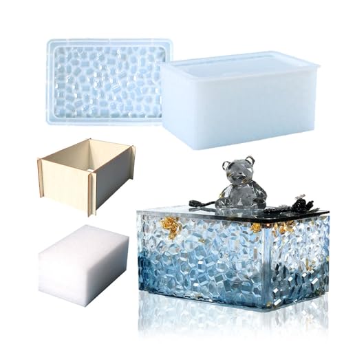BIGEBO Stapelbare Aufbewahrungsbox aus Silikon, Diamant-Box, Harzform mit Deckel, Aufbewahrungsbehälter, Harzform für Schmuck, Make-up, Karten, Aufbewahrung von BIGEBO