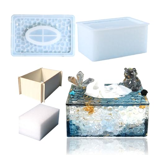 BIGEBO Taschentuchbox aus Kunstharz mit Deckel, Diamant-Muster, Harz, Taschentuchbox-Halter, Form mit Zubehör, Serviettenhalter, Form für Epoxidharzguss, DIY-Aufbewahrungsbox, Schmuckkästchen BIGEBO Taschentuchbox aus Kunstharz mit Deckel, Diamant-Muster, Harz, Taschentuchbox-Halter, Form mit Zubehör, Serviettenhalter, Form für Epoxidharzguss, DIY-Aufbewahrungsbox, Schmuckkästchen von BIGEBO