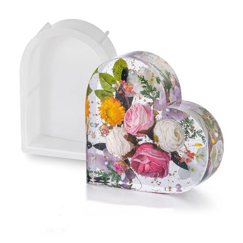 Herz-Harzform, groß, Herz-Harzformen, Silikon, 24,9 x 21,8 x 5,1 cm, große Epoxidharz-Silikonformen für Blumen, Konservierung, Harz, Kunstguss, DIY, Hochzeit, Valentinstag, Geschenk, Heimdekorationen Herz-Harzform, groß, Herz-Harzformen, Silikon, 24,9 x 21,8 x 5,1 cm, große Epoxidharz-Silikonformen für Blumen, Konservierung, Harz, Kunstguss, DIY, Hochzeit, Valentinstag, Geschenk, Heimdekorationen von BIGEBO